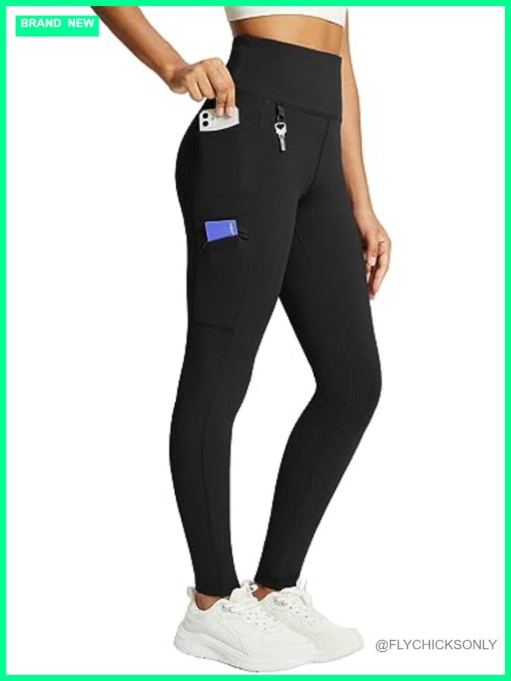 Fleece Lined Leggings Waterproof Winter Hiking Pants Thermal Running Tights